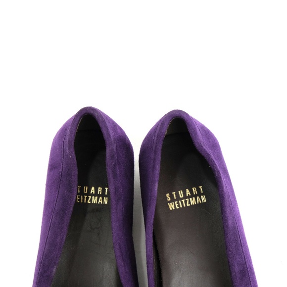 NEW Purple Stuart Weitzman Suede Loafers Shoes Rhinestones Crystal 6.5 M